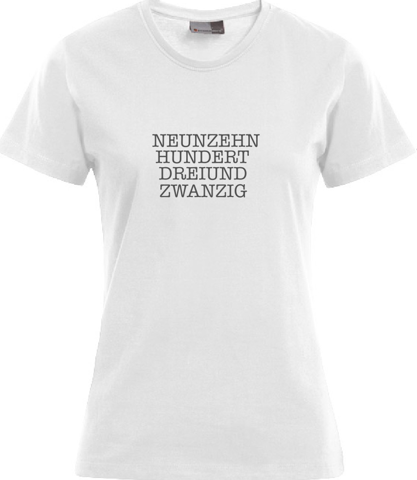 NEUNZEHNHUNDERTDREIUNDZWANZIG - Weiß - Ladies