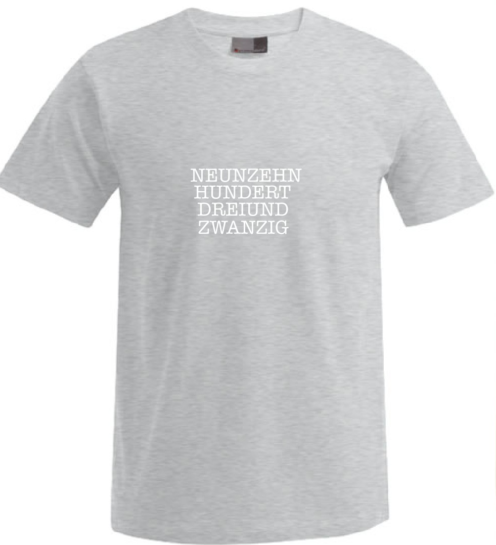 NEUNZEHNHUNDERTDREIUNDZWANZIG - Grau- Men's